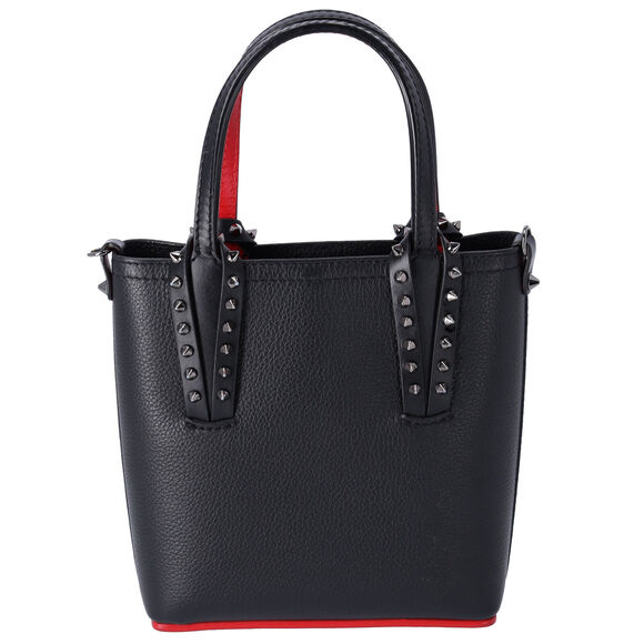 Christian Louboutin Cabata NS Mini Tote Crossbody Bag Black Leather - Picture 4 of 6